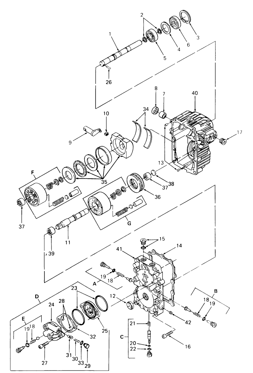 Hydrostatic Transmission Diagram and Parts List for 1861 821060-836000-140671100-142663100 Cub Cadet Lawn Tractor